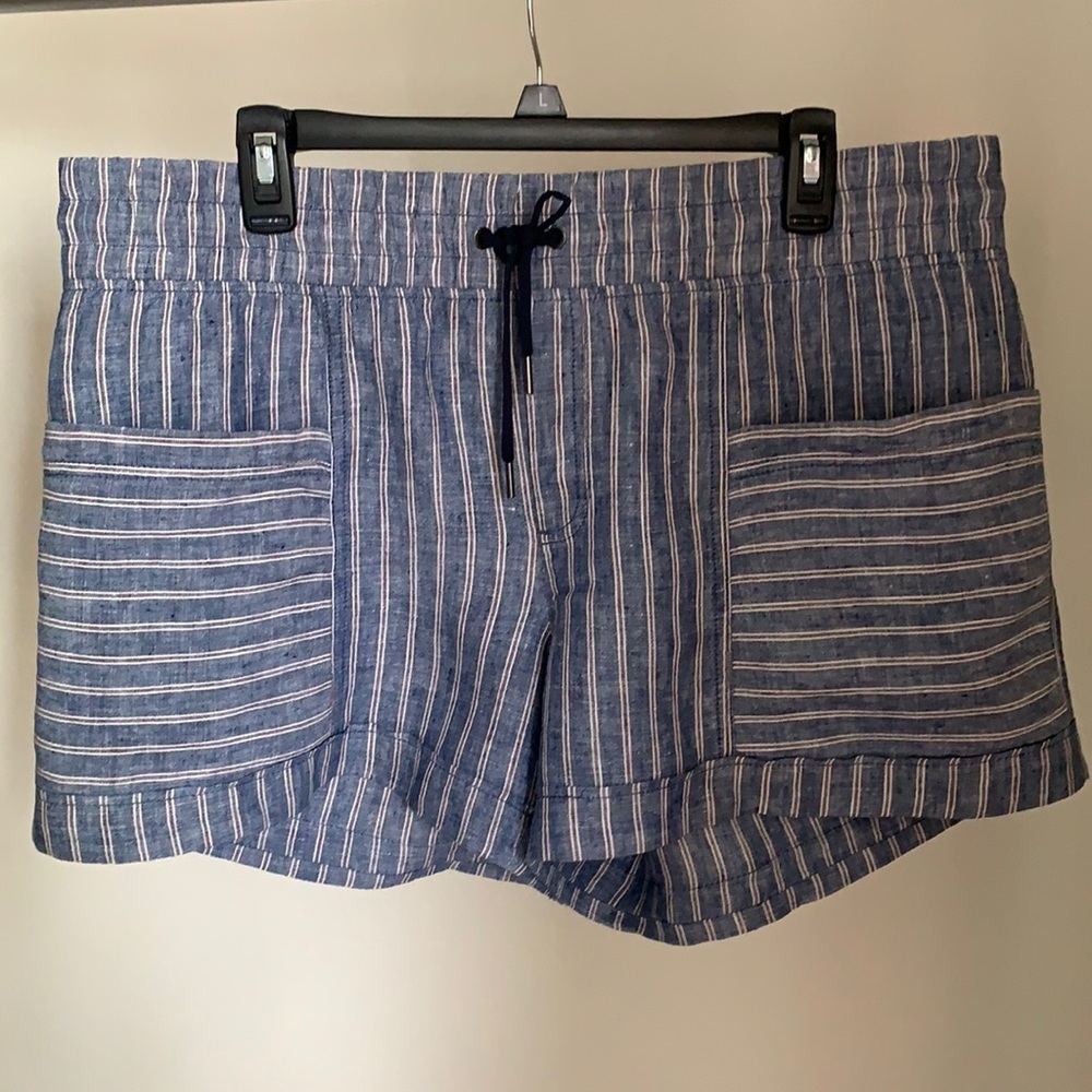 Athleta Striped Cabo Linen Short Sz 16